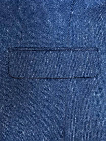 Herre Linblanding Dress Sett - Slim Blazer & Bukser for Formelle Anledninger