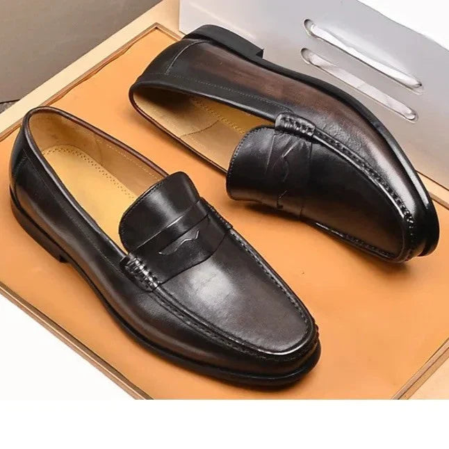 Chic Vegansk Faux Skinn Slip-On Loafers for Arbeid & Arrangementer