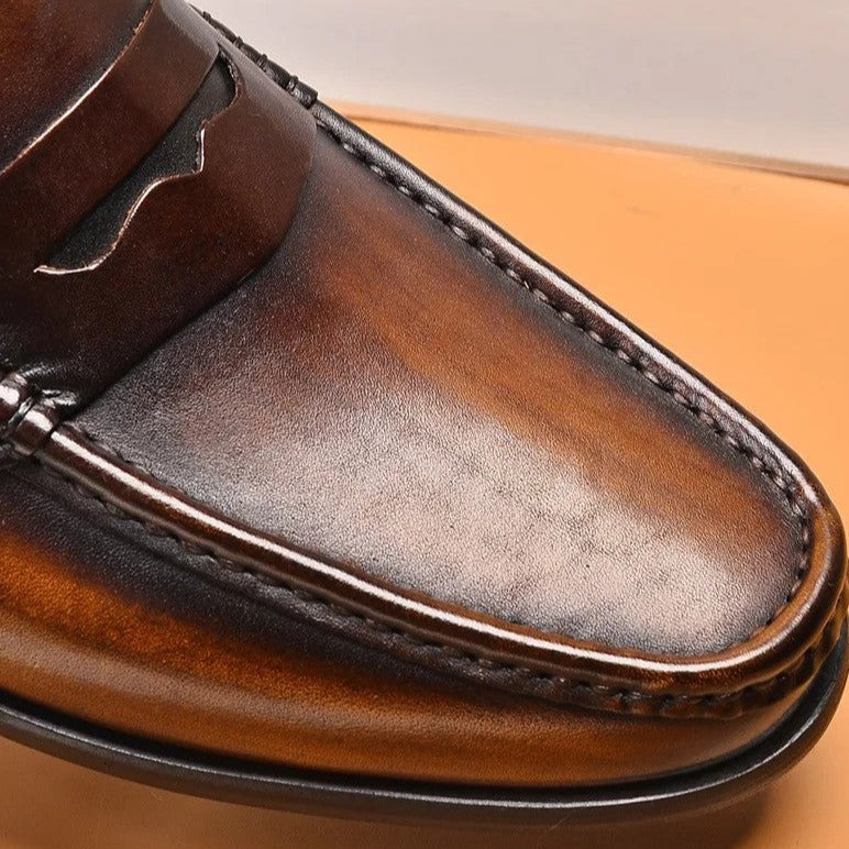 Chic Vegansk Faux Skinn Slip-On Loafers for Arbeid & Arrangementer