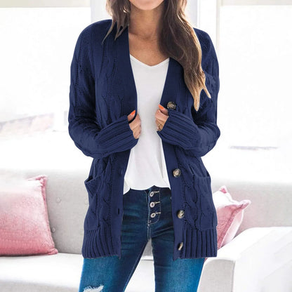 Chic Strikket Knappe Cardigan for Enhver Anledning