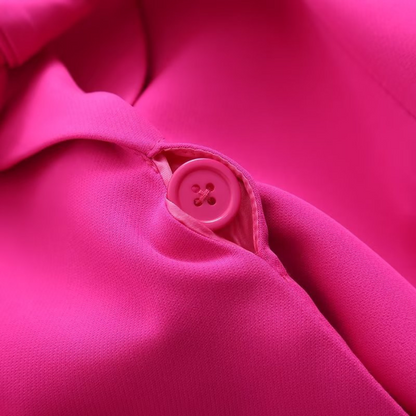 Chic kvinnelig blazer og vide bukser sett for stilige anledninger