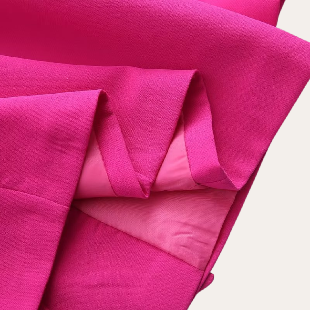 Chic kvinnelig blazer og vide bukser sett for stilige anledninger