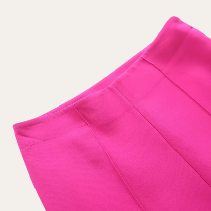 Chic kvinnelig blazer og vide bukser sett for stilige anledninger