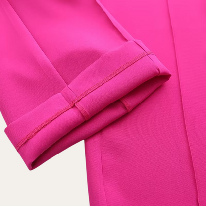 Chic kvinnelig blazer og vide bukser sett for stilige anledninger