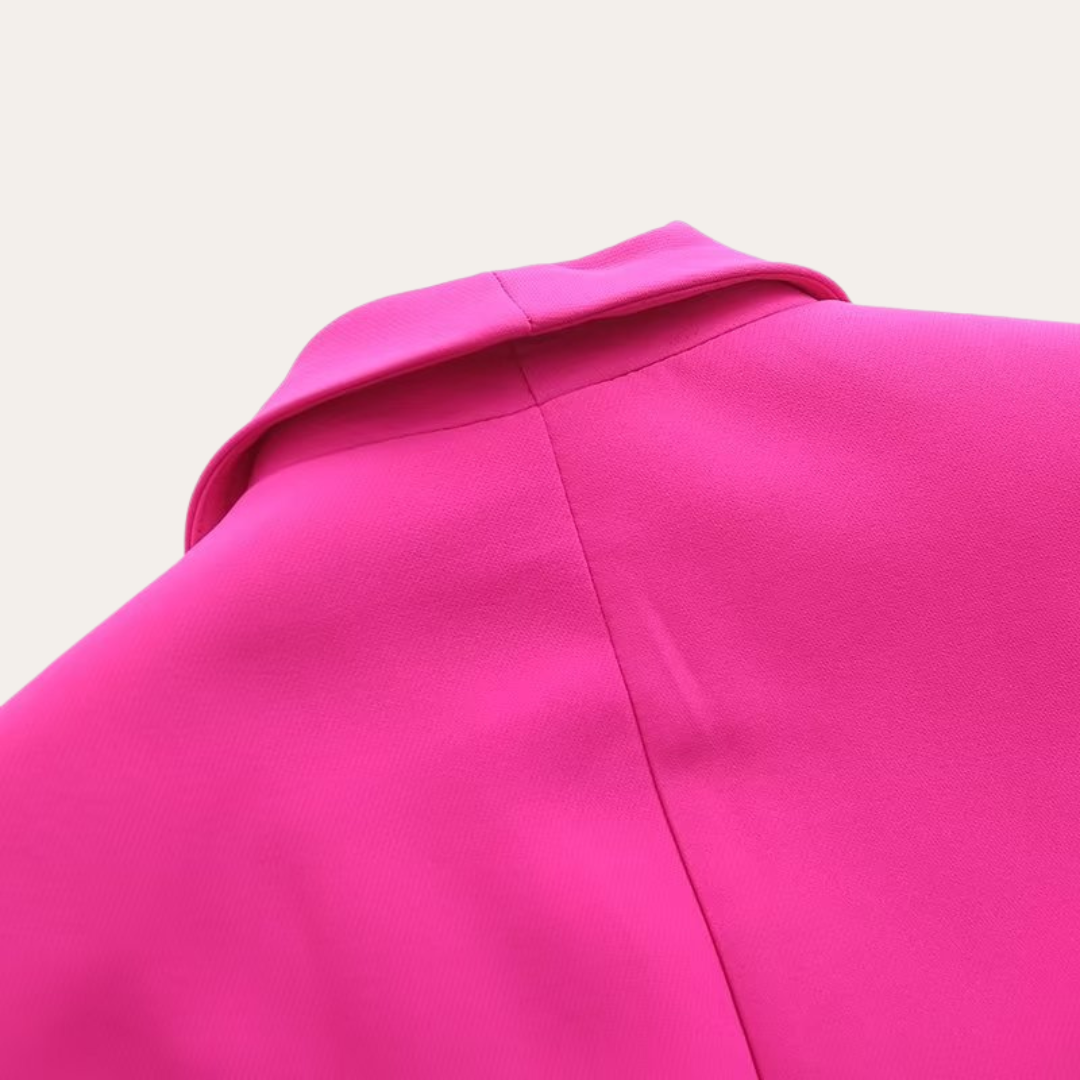 Chic kvinnelig blazer og vide bukser sett for stilige anledninger