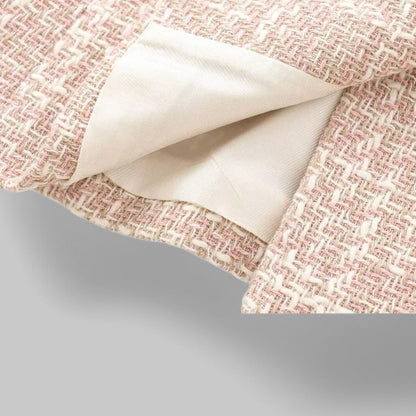 Chic Rosa Tweed Blazer for Kvinner - Ideell for Arbeid eller Arrangementer