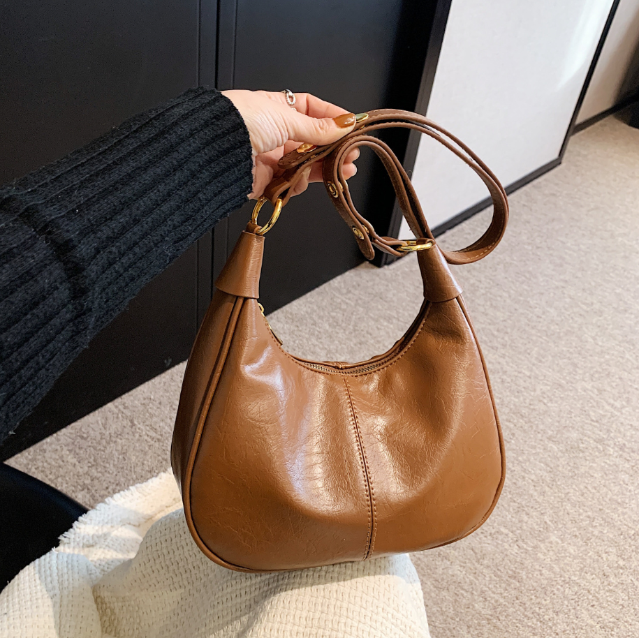 Chic Zip Top Hobo Bag med Justerbar Stropp
