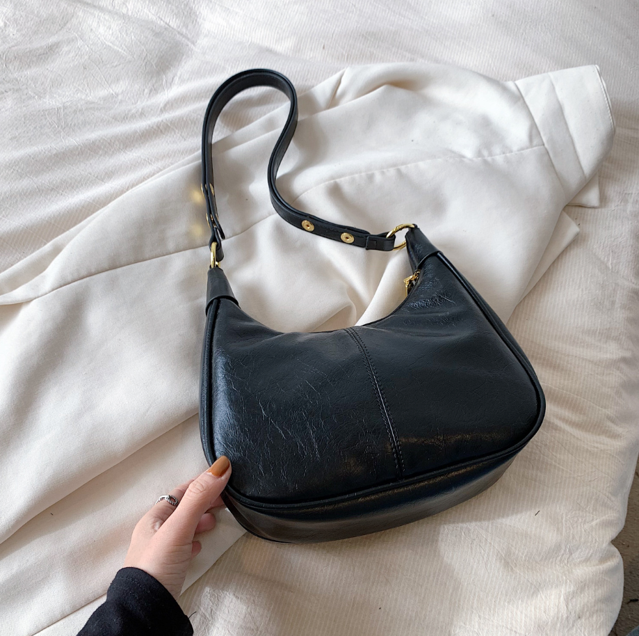 Chic Zip Top Hobo Bag med Justerbar Stropp