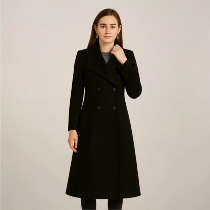 Kvinnenes Lange Trench Coat – Chic Dobbeltspent Stil for Alle Anledninger