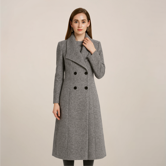 Kvinnenes Lange Trench Coat – Chic Dobbeltspent Stil for Alle Anledninger