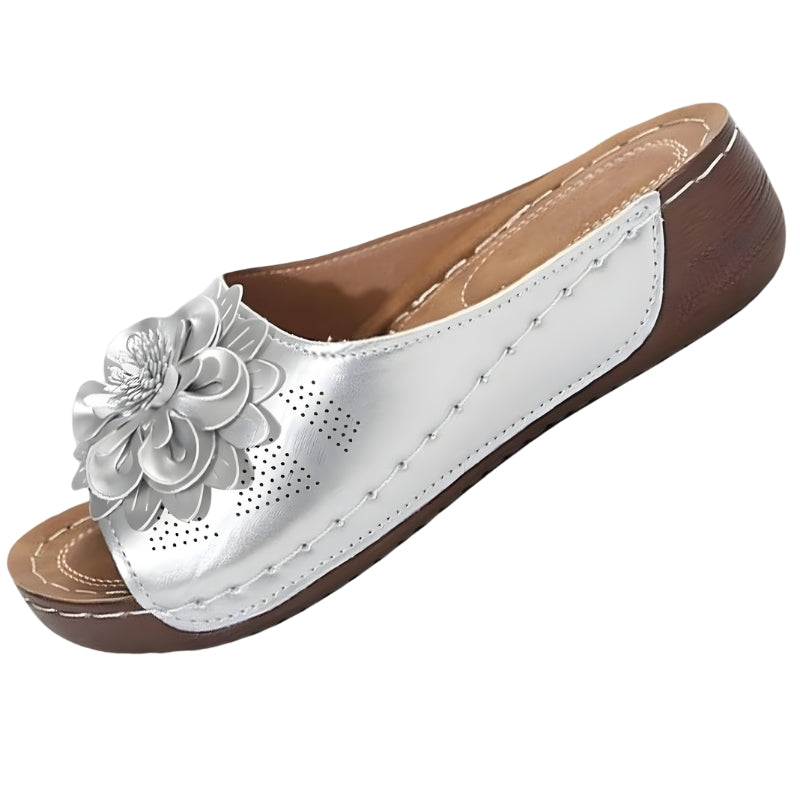 Blomstrete Akcent Kvinne Lav Hæl Sandaler for Sommerarrangementer