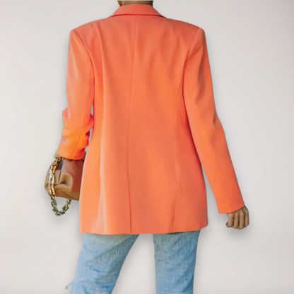 Chic Kvinners Oversized Blazer - Stilfull Jakke med Notch Lapel for Kontor og Kveldsbruk