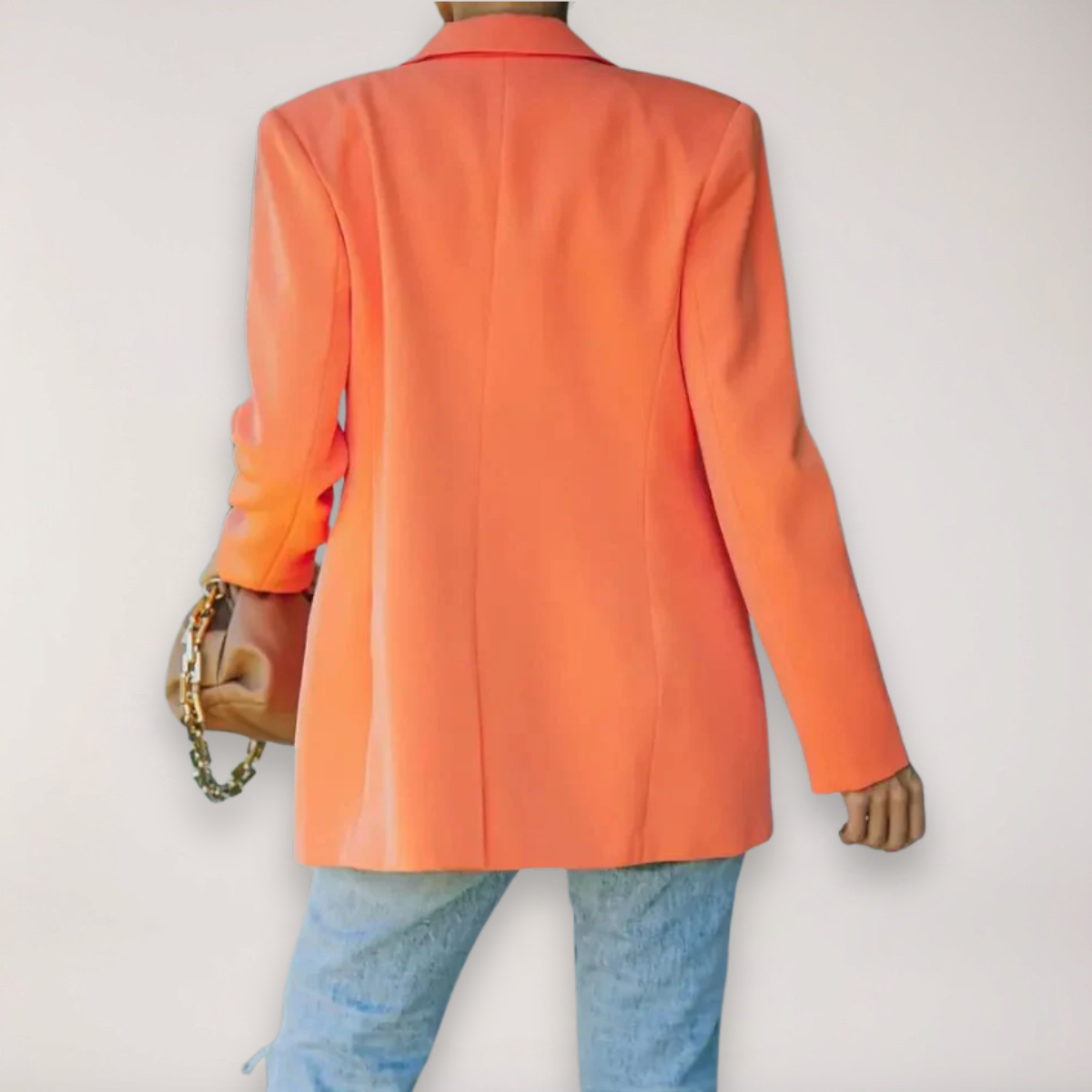 Chic Kvinne Oversized Blazer - Stilfull Jakke med Notch Lapel for Kontor og Kveldsbruk