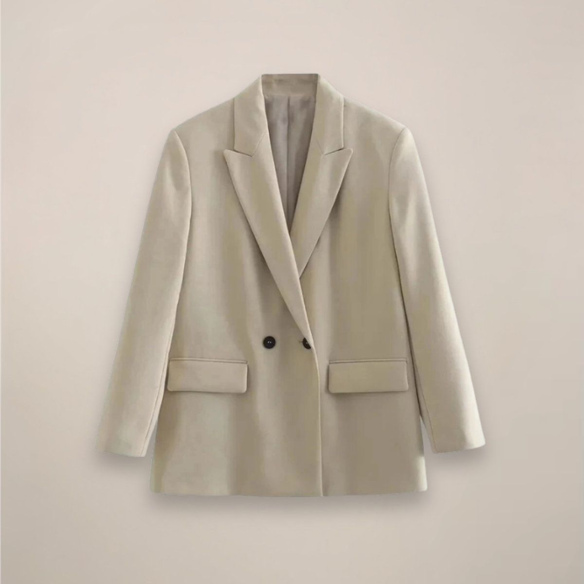 Chic Oversized Dobbelbrystet Blazer for Høst/Vinter