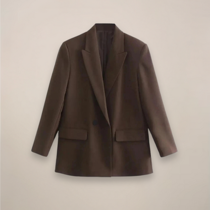 Chic Oversized Dobbelknappet Blazer for Høst/Vinter