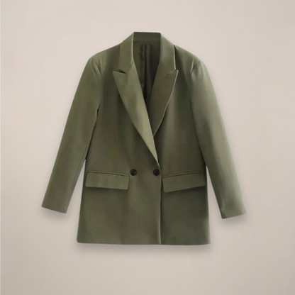 Chic Oversized Dobbelknappet Blazer for Høst/Vinter