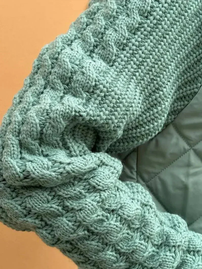 Teksturert Ermeløs Quiltet Jakke for Alle Anledninger