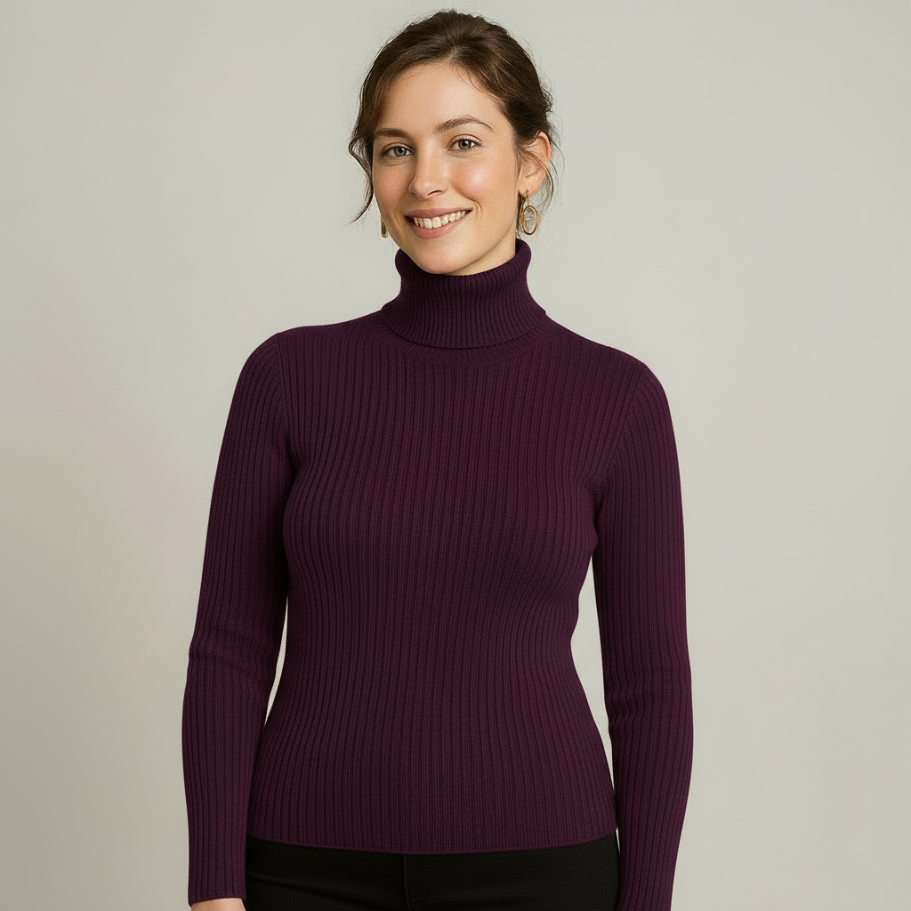 Chic Ribb Turtleneck Genser for Hver Anledning