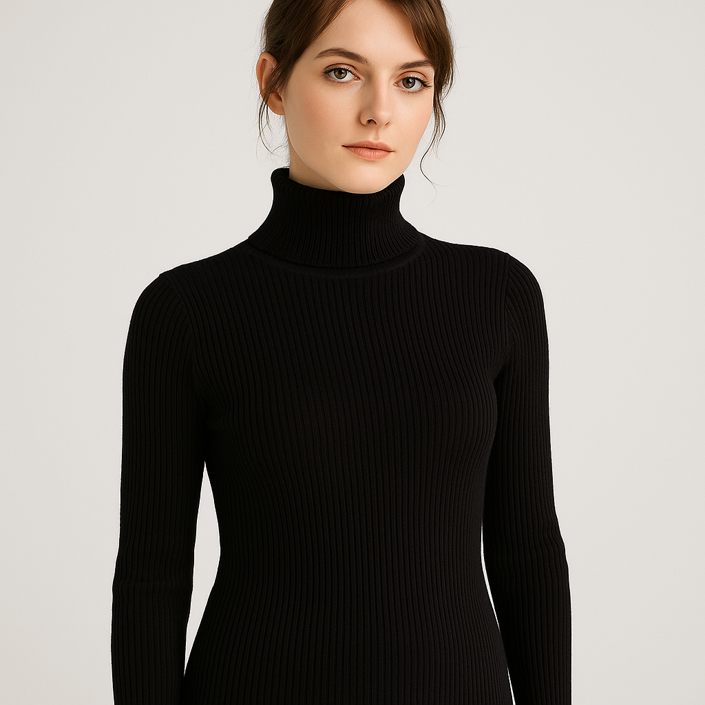 Chic Ribb Turtleneck Genser for Hver Anledning