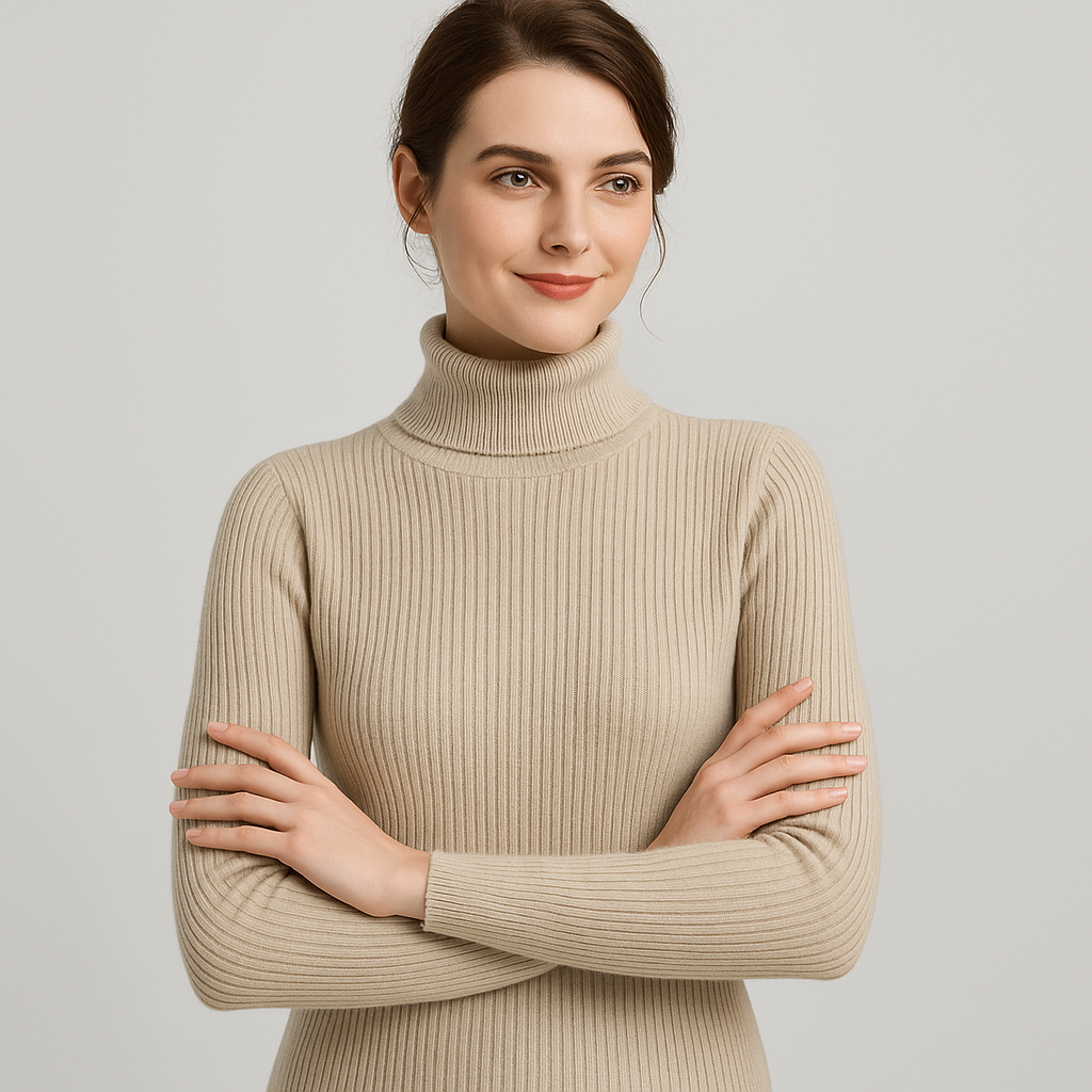 Chic Ribb Turtleneck Genser for Hver Anledning