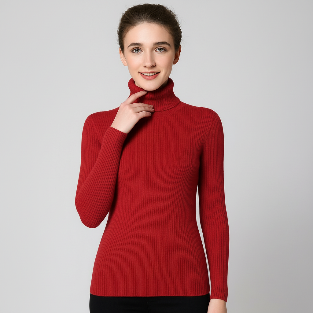 Chic Ribb Turtleneck Genser for Hver Anledning