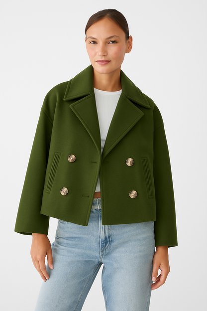 Chic Women's Short Coat - Stylish Wide Lapels & Button Front for Every Occasion