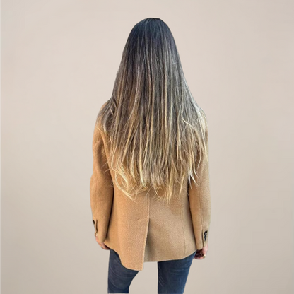 Chic Kvinners Blazer Jakke - Notch Lapel & Flap Lommer for Arbeid eller Arrangementer