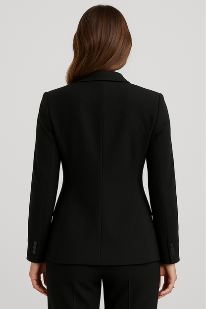 Chic Svart Blazer for Damer - Sleek Fit for Arbeid eller Arrangementer