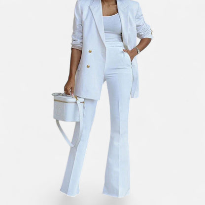 Chic kvinneblazer og bukse sett for formelle anledninger