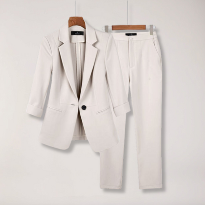 Chic dames blazer og bukse sett for kontor og arrangementer