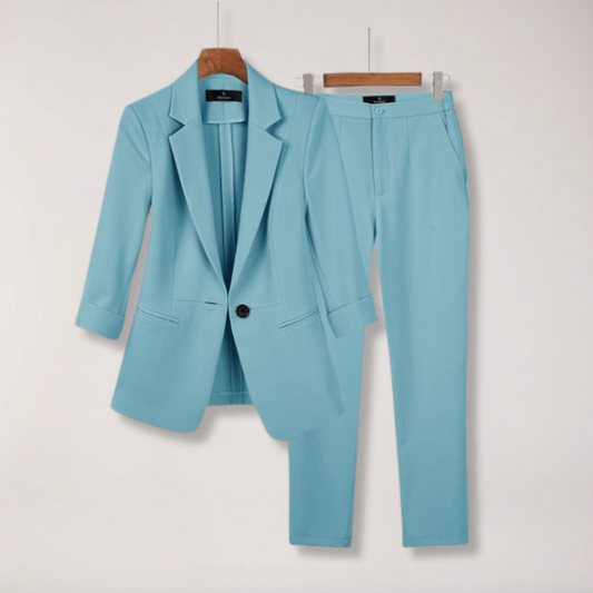 Chic dames blazer og bukse sett for kontor og arrangementer