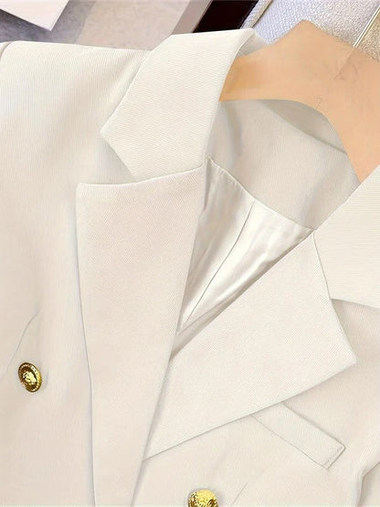 Dame Dobbeltradet Blazer for Alle Sesonger