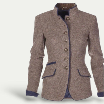 Stilig Kvinne Blazer med Ståkrage for Enkel Stil