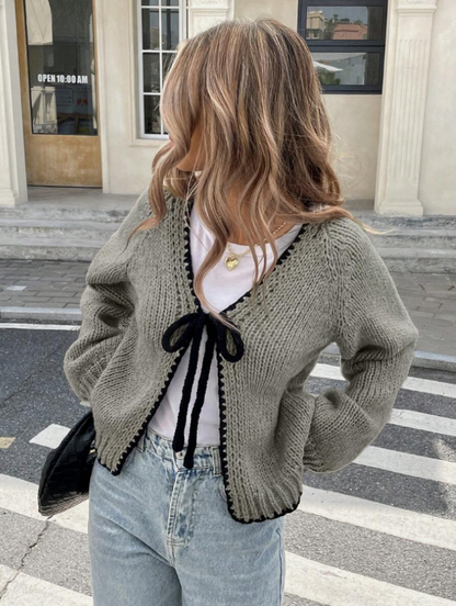 Chic Kuttet Strikket Cardigan for Hverdagsbruk