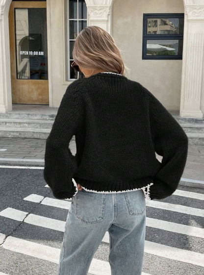 Chic Kuttet Strikket Cardigan for Hverdagsbruk