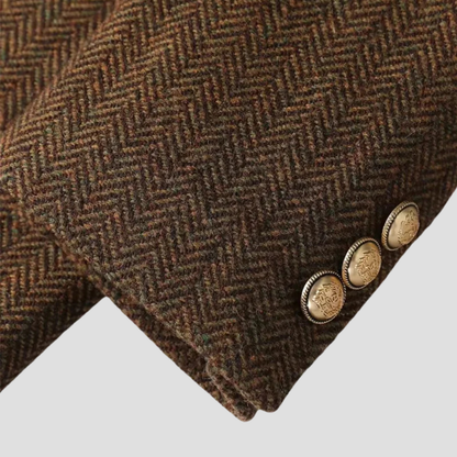 Chic Tweed Blazerjakke for Damer - Dobbeltspent med Belte-design