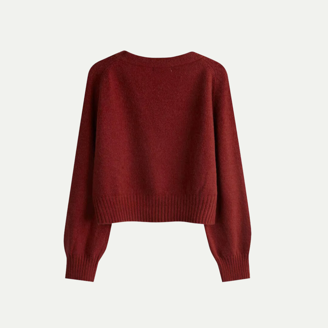 Chic Dame V-hals Strikket Cardigan for Alle Anledninger