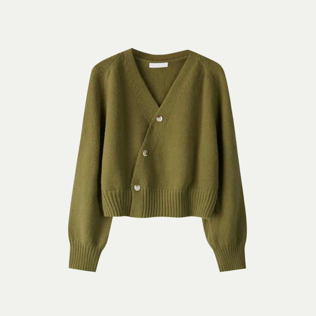 Chic Dame V-hals Strikket Cardigan for Alle Anledninger
