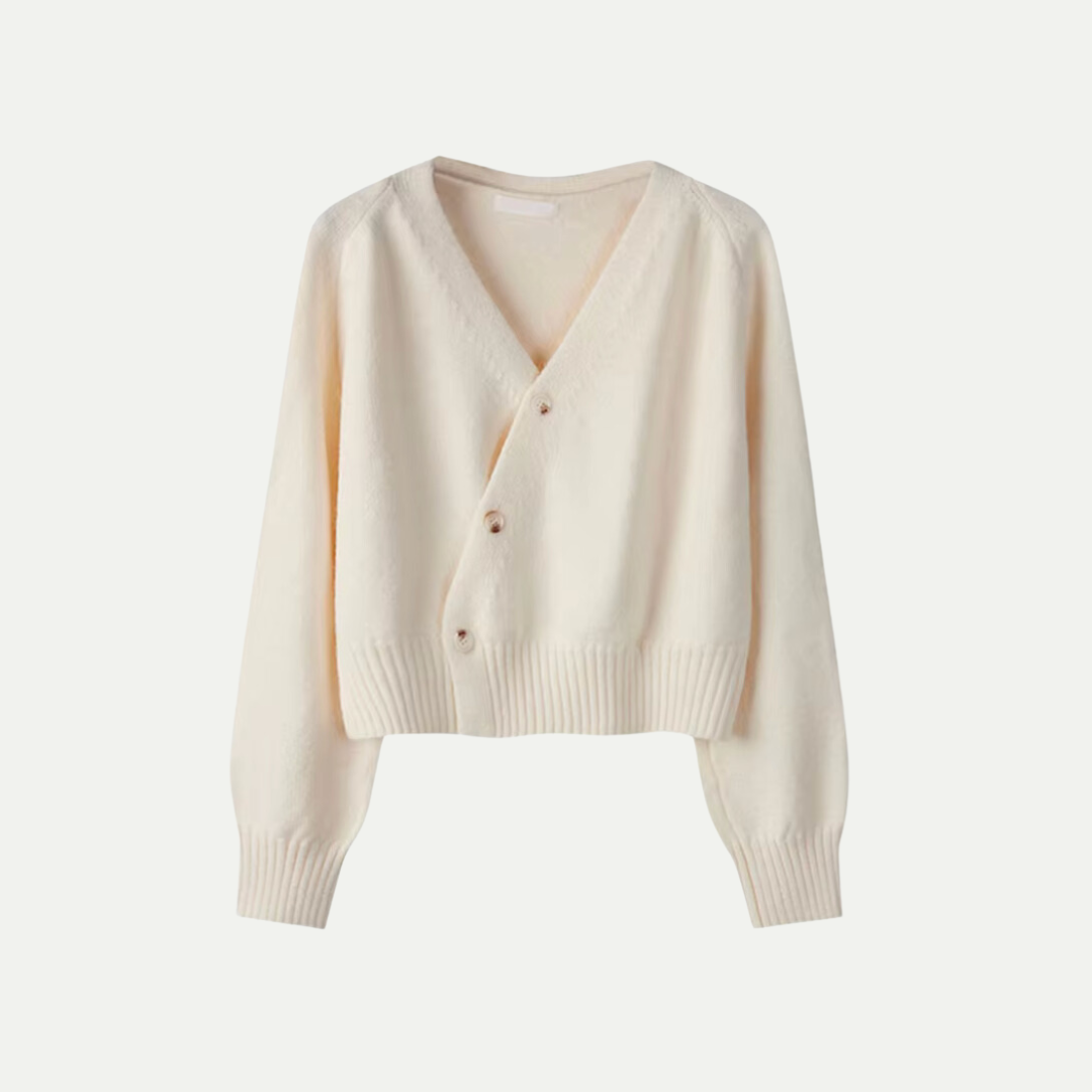 Chic Dame V-hals Strikket Cardigan for Alle Anledninger