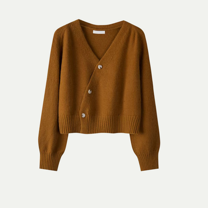 Chic Dame V-hals Strikket Cardigan for Alle Anledninger