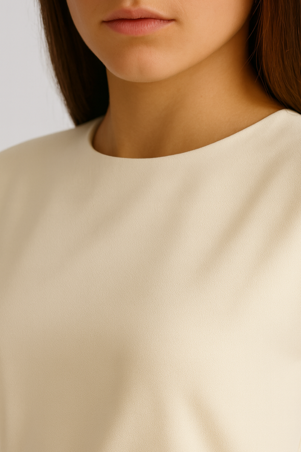 Chic Hvit Midi Kjole med Knappe Detaljer og Sideslitt