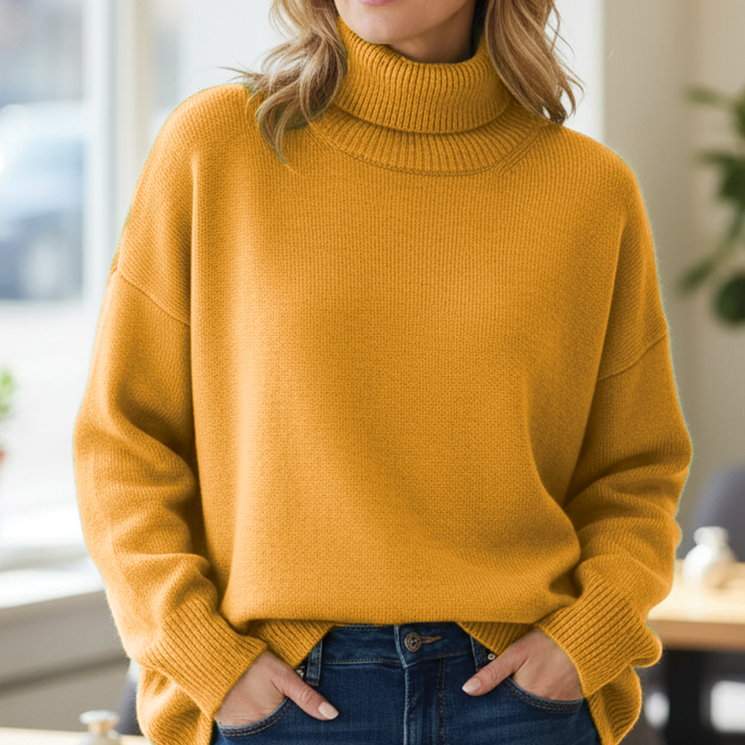 Koselig Chunky Strikket Turtleneck Genser for Alle Anledninger