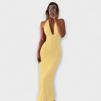 Chic Ryggløs Halterneck Kveldskjole