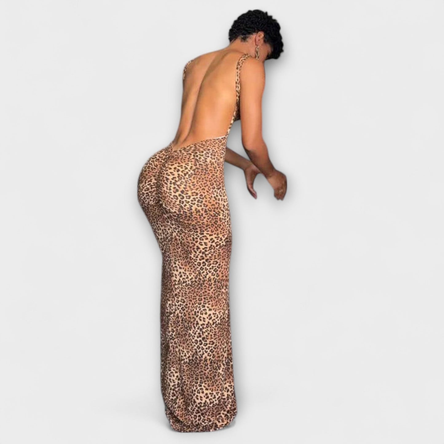 Della Leopard Print Maxi Kjole for Chic Arrangementer