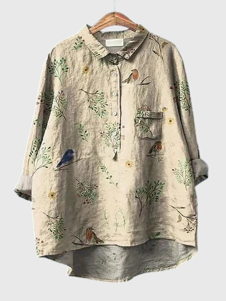 Valeria™ - Blomstrete Chiffon Bluse for Hverdagsbruk