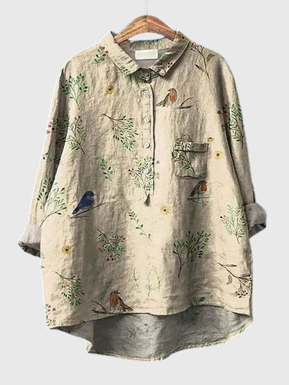 Valeria™ - Blomstrete Chiffon Bluse for Hverdagsbruk