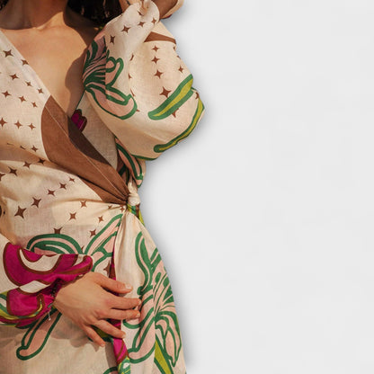 Tracey - Stilig Maxi Kjole med Slips for Enhver Anledning