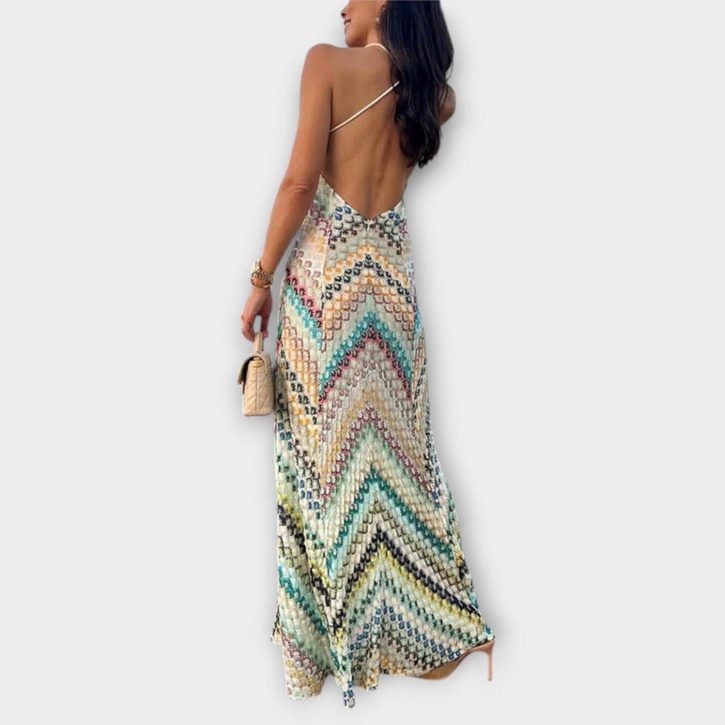 Remi - Missoni Vibrant Herringbone Maxi Kjole for Enhver Anledning