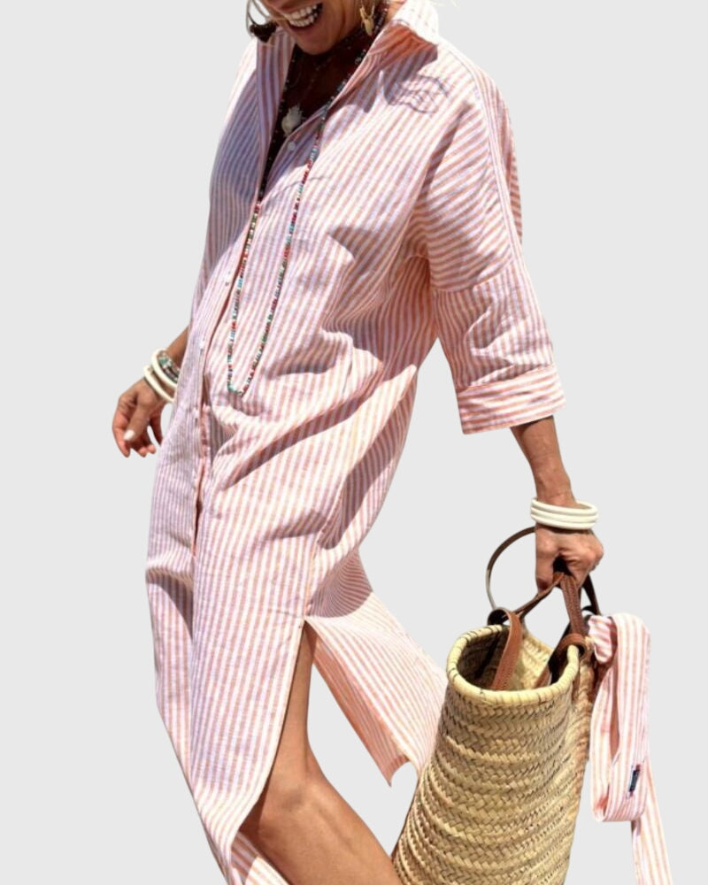 Ellen™ | Chic Stripete Kjole for Enhver Anledning