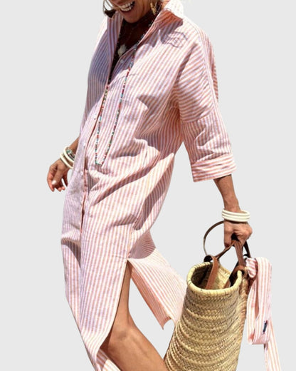 Ellen™ | Chic Stripete Kjole for Enhver Anledning